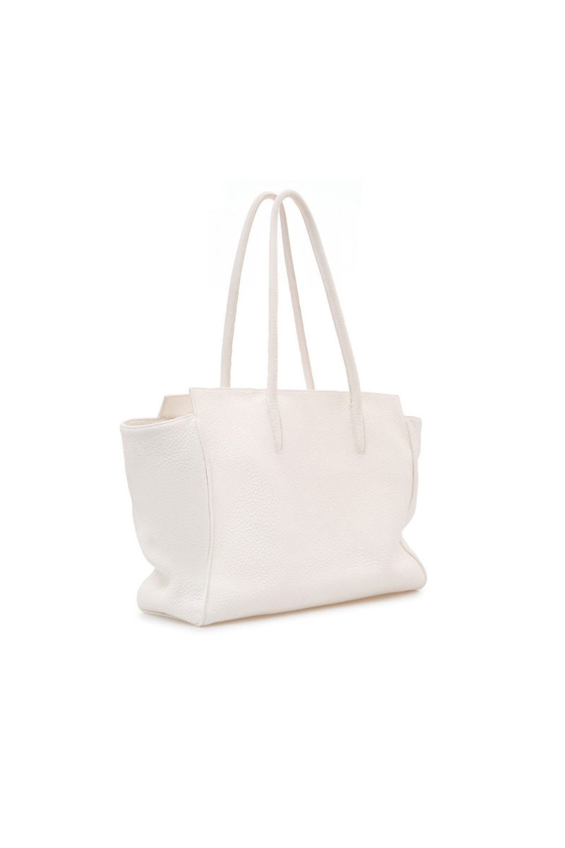 Off-white shoulder tote bag by Vikele Studio featuring a spacious design and sturdy handles for everyday use.