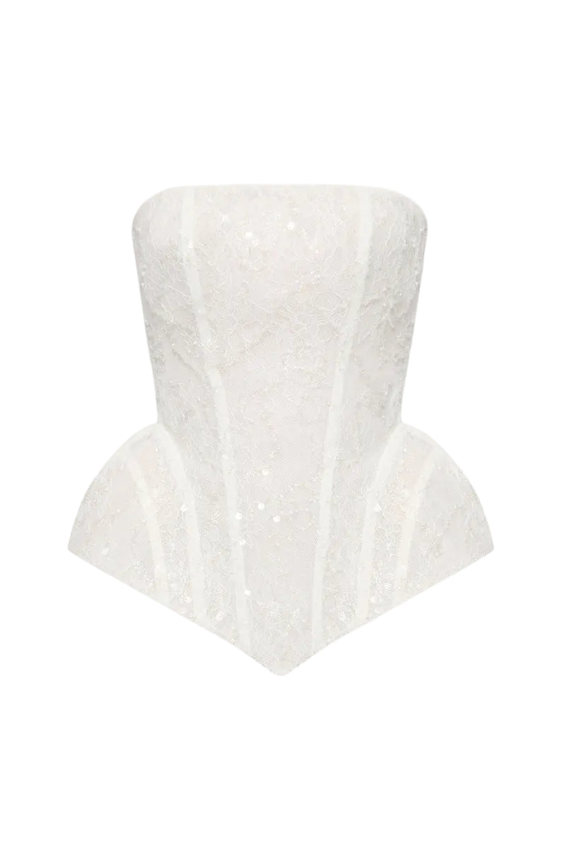 KAT SEQUINED LACE CORSET