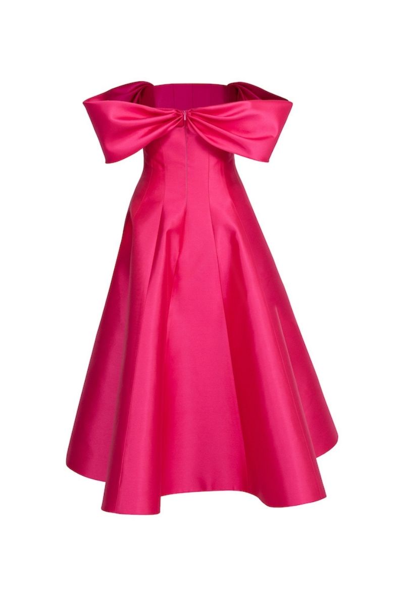 FUCHSIA CORSETED BODICE MAXI DRESS - CULT MIA