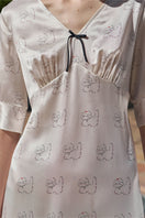 KIKI PEARL CAT 22 MOMME silk nightdress by Not Just Pajama, luxurious silk nightgown with a smooth, elegant design and pearl accents.