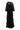 BLACK TAFETTA MAXI DRESS WITH SHOULDER CAPE - CULT MIA