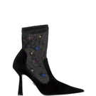 House of Atana ANNA BOOT 95 in black suede, stylish knee-high boots with a sleek heel, perfect for casual or dressy outfits.