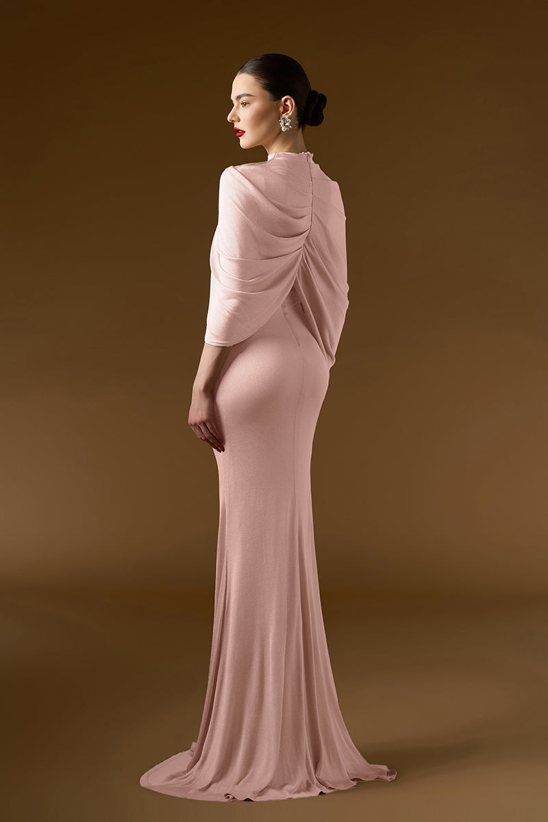 fitted jersey maxi dress Nina Ricci Long Fluid Jersey Dress 38