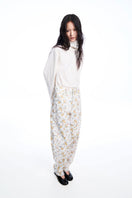 Chictopia floral jeans with colorful floral print, classic denim style, slim fit, and five-pocket design.