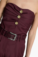 Acaria Studio GURU top in red wine color, stylish sleeveless blouse with a relaxed fit, displayed on a hanger.