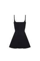 Black mini dress with shoulder straps by BALYKINA, featuring a stylish and fitted design perfect for casual or dressy occasions.