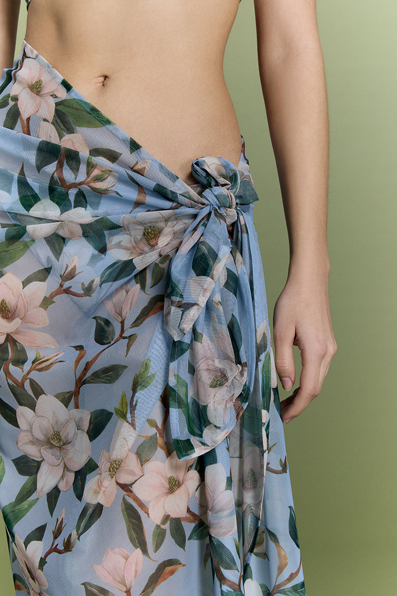 Nur Karaata Maldives Muse pareo cover-up featuring vibrant tropical print and lightweight fabric, perfect for beachwear.