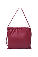 Red leather Melissa clutch shoulder bag by Double A with a sleek, compact design and elegant shoulder strap.
