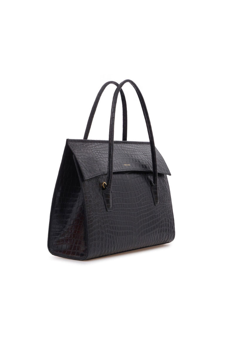Black CELINE shoulder bag by VIKELE STUDIO with sleek design and structured silhouette, featuring a top handle and adjustable strap.