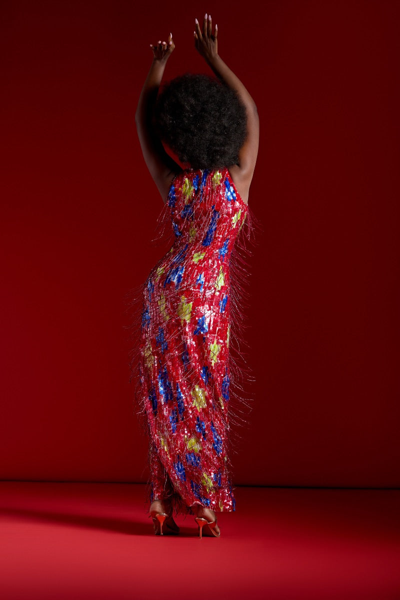 ZARI MAXI DRESS IN RED - CULT MIA