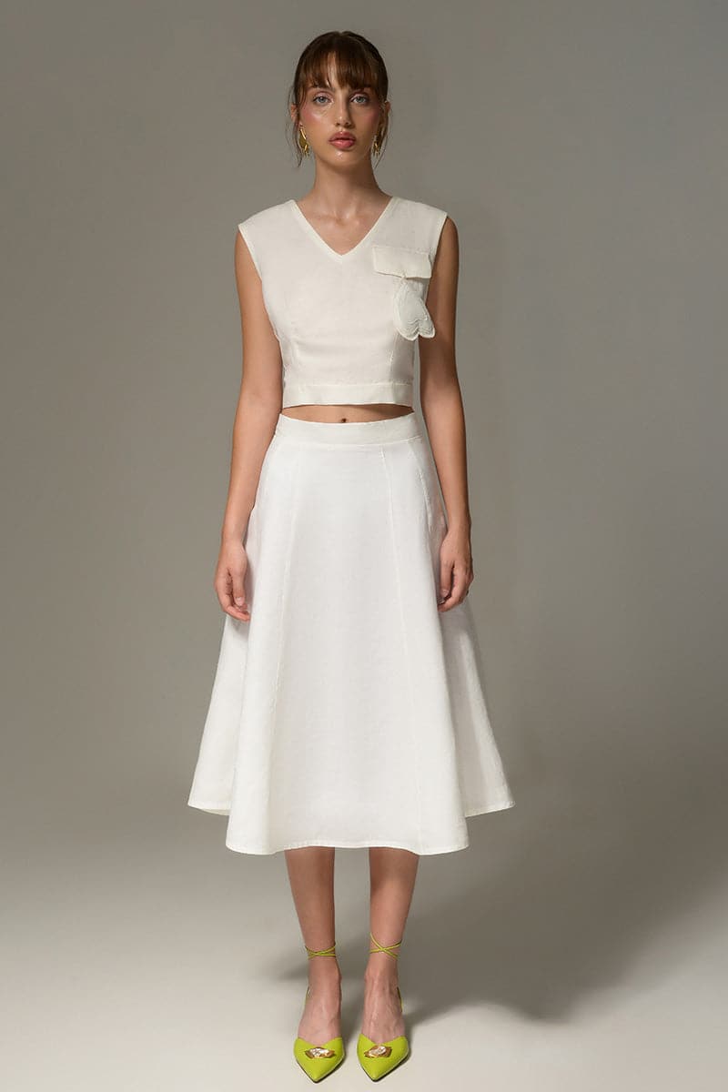 WHITE SWEETHEART CROP TOP - CULT MIA
