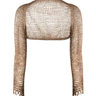 Rose gold chain bolero shrug by Natalia Fedner, featuring delicate chain details and a fitted cardigan style.