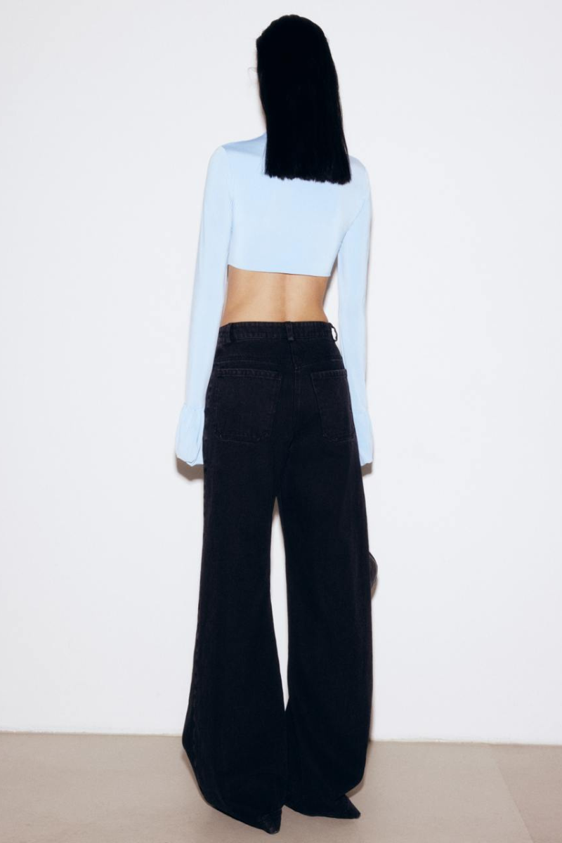 WIDE-LEG BLACK JEANS - CULT MIA