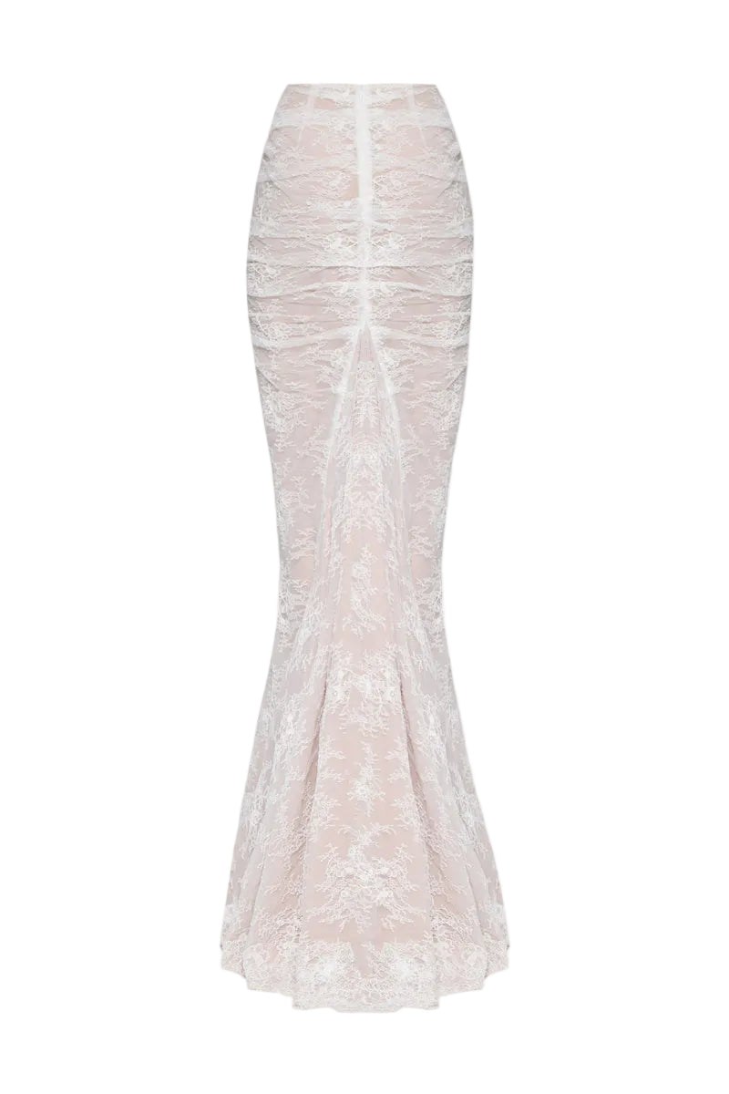 LACE MAXI SKIRT WITH FOLDS