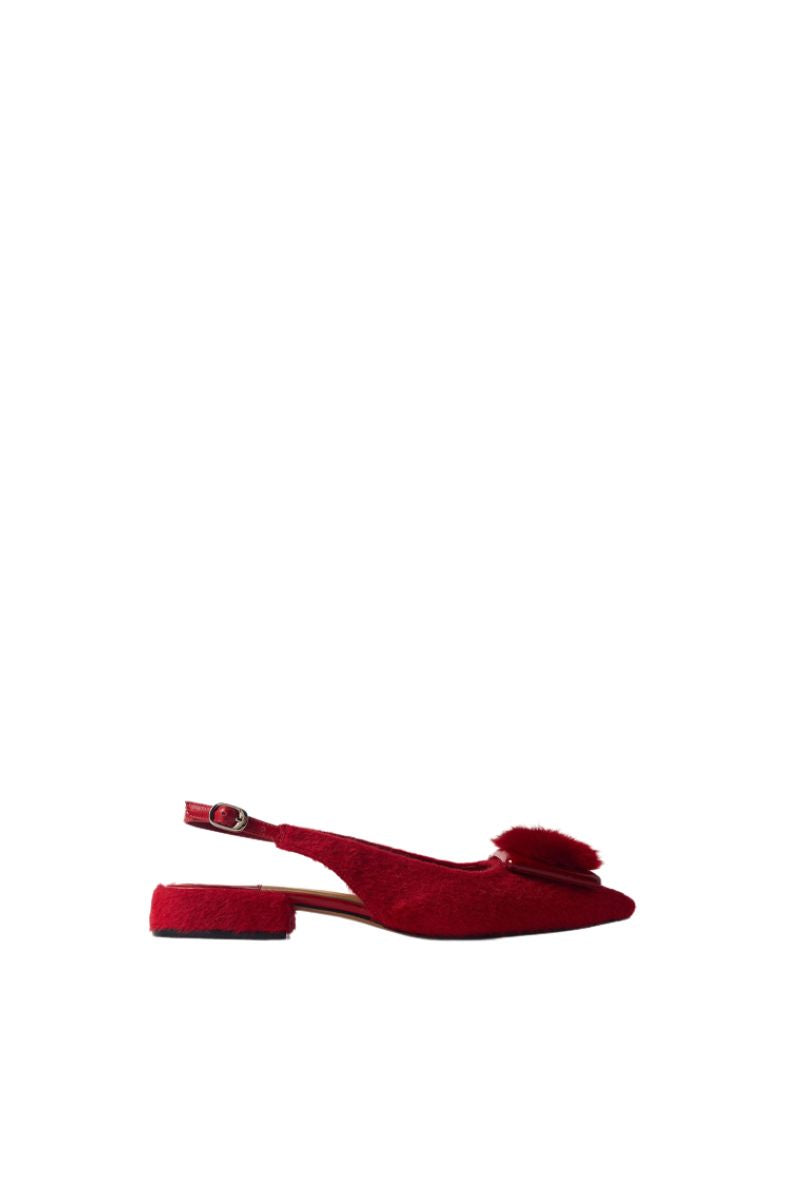 ROYA RED SLINGBACK FLATS - CULT MIA