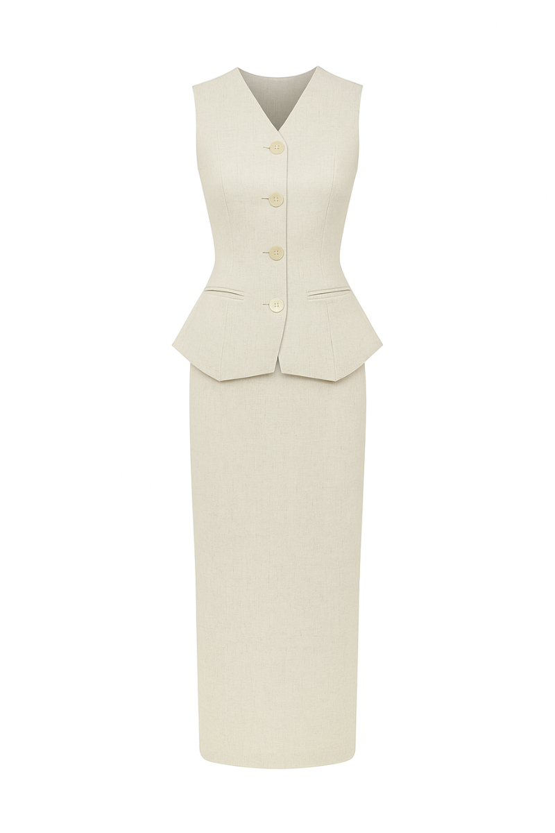 White Plan HIGHRAP co-ord set featuring matching top and pants with a stylish, casual fit and comfortable fabric.