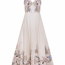 By Hao Fleuria asymmetric bustier maxi dress in Jardin with floral pattern and elegant silhouette, perfect for summer events.