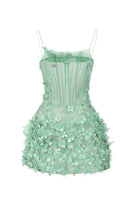 Mint green Arabella Tulle Dress, 21Six mini dress with delicate tulle fabric and elegant design, perfect for special occasions.