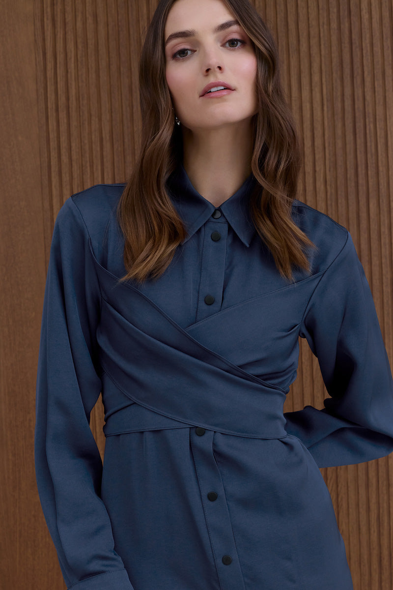 UNDRESS HAVEN DEEP BLUE MINI SHIRT DRESS | Cult Mia UNDRESS HAVEN DEEP BLUE MINI SHIRT DRESS | Cult Mia