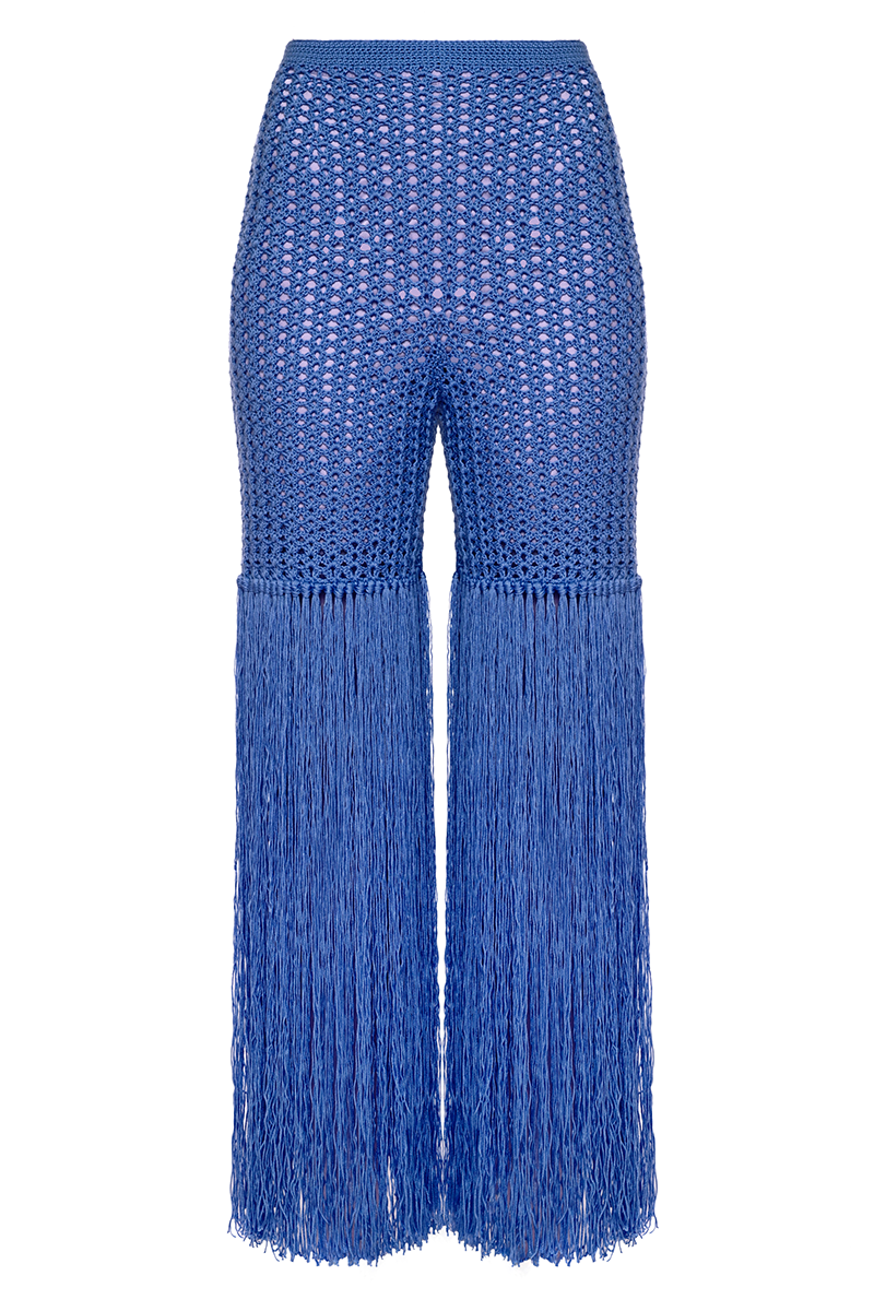 BLUE FRINGE SHORTS - CULT MIA