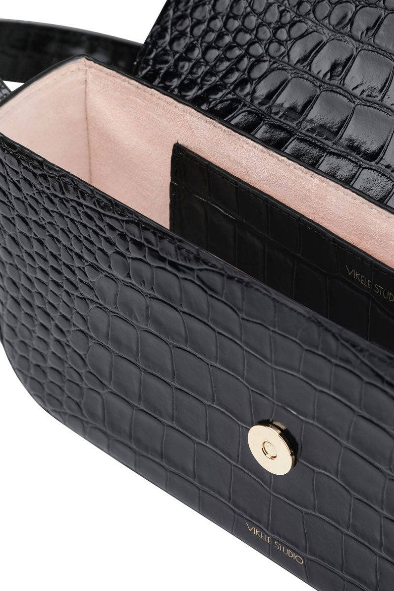 KATRINE BAG IN BLACK CROCO - CULT MIA