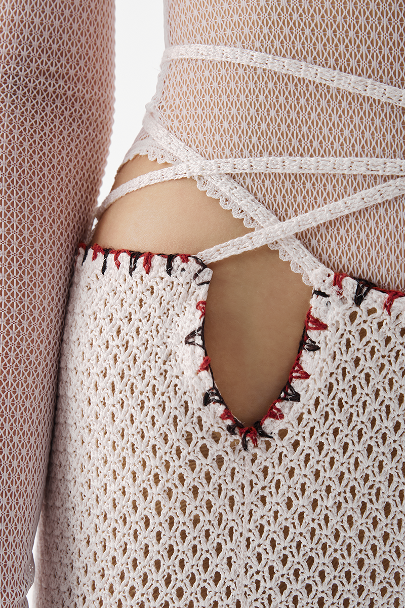 CROCHET KNITTED SKIRT IN WHITE - CULT MIA