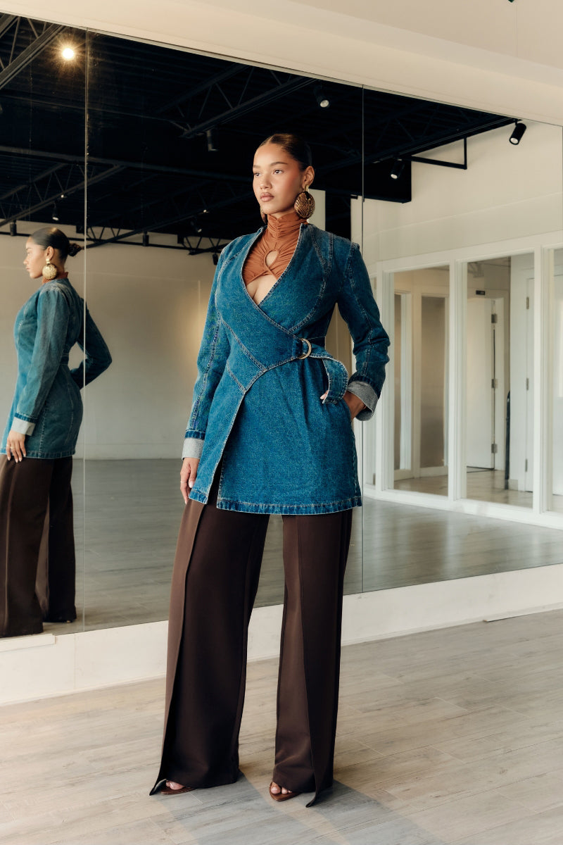 VESTE EN JEAN CURVA EN DENIM INDIGO