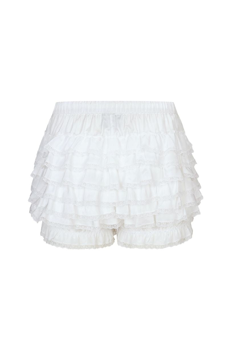Chictopia Lola Ivory shorts with high waist and relaxed fit, styled with casual accessories and neutral background.