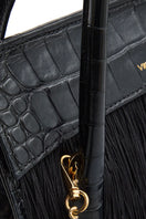 Black CELINE mini top handle bag by VIKELE STUDIO featuring a sleek, compact design with a structured silhouette and top handle.