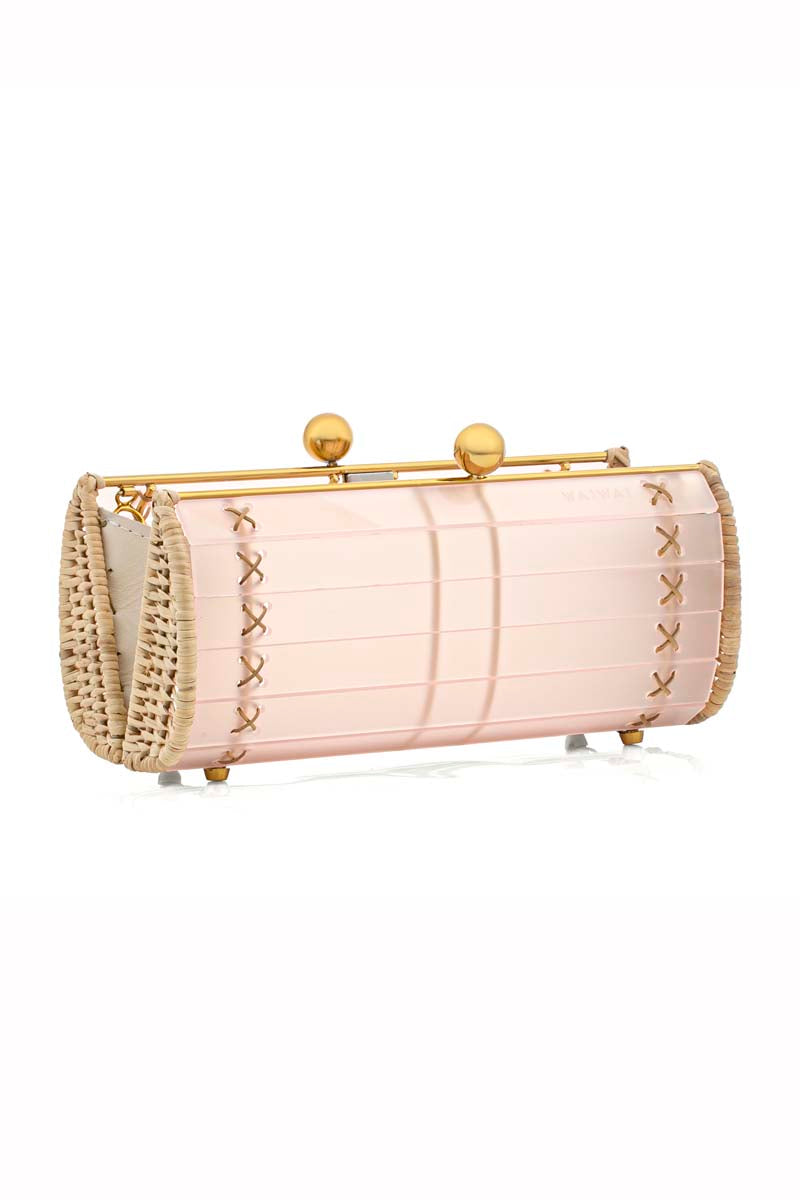Pink BaoBa clutch bag by Waiwai Rio, stylish small clutch with sleek design and vibrant color for evening or casual wear.