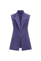 LECIA statement sleeveless twill blazer vest with straight sleeves, tailored fit, in neutral fabric, stylish and modern design.