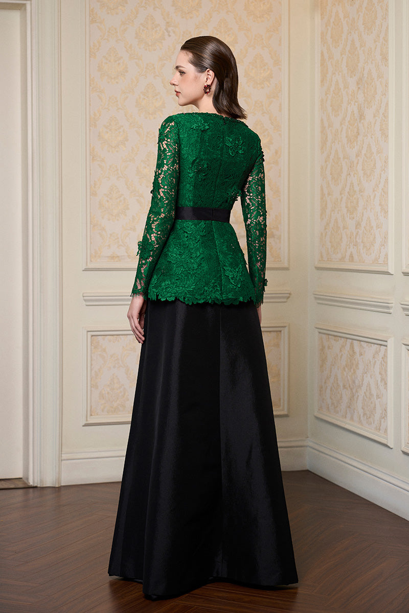 HEART SHAPED LONG SLEEVE GOWN IN GREEN | CULT MIA | I.H.F HEART SHAPED LONG SLEEVE GOWN IN GREEN | CULT MIA | I.H.F