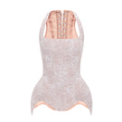 BalYKINA lace corset top with front lacing, featuring intricate lace details and a fitted design for a stylish look.