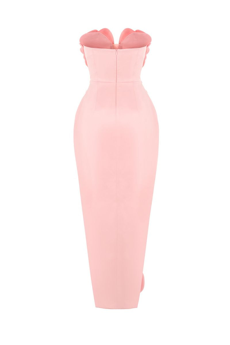 CULT MIA X HAPPY CLOTHING PEGGED SLEEVELESS TAFFETA MAXI DRESS IN PINK - CULT MIA