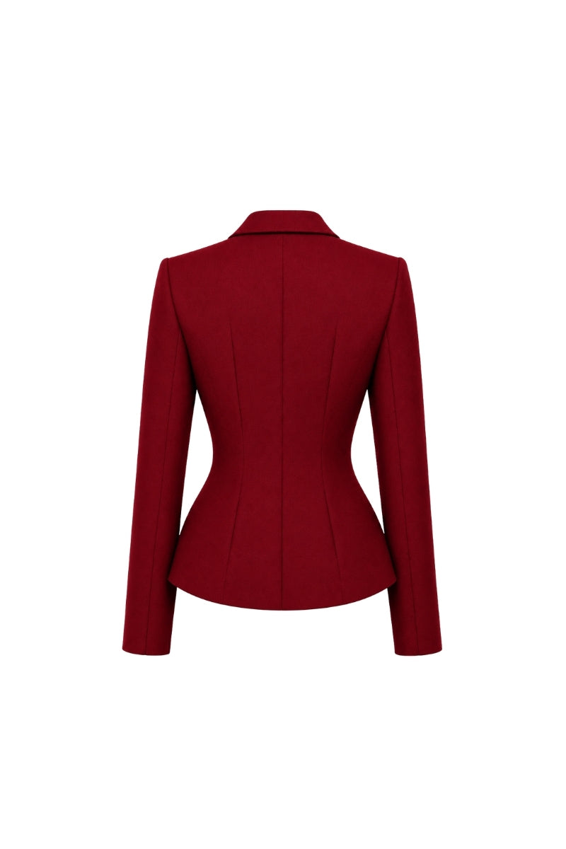 ESTEE FITTED JACKET IN PAPRIKA RED