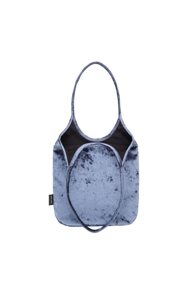 Gray GIGI shoulder bag by VIKELE STUDIO, featuring a sleek design and spacious interior, shown from a front view.