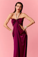 Nur Karaata Sienna Maxi Dress featuring a flowy silhouette and vibrant floral pattern, perfect for summer occasions.