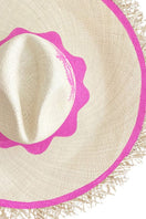 Pink stitch hat from Pájara Pinta's CUPIDO collection, featuring a stylish design with embroidered stitching details.