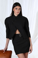 Aquarel Studio black lunar blazer, tailored fit blazer for women, featuring sleek design and stylish lapels.
