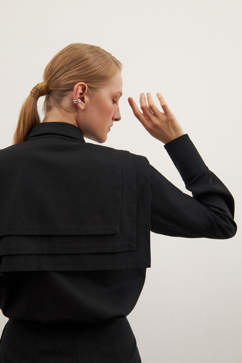BLACK LINEN SHIRT - CULT MIA
