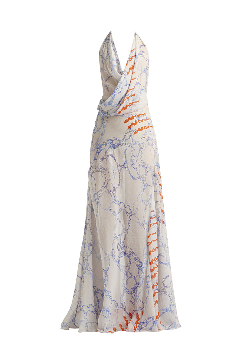 Deme By Gabriella Siena Maxi Dress in flowing fabric with a stylish silhouette, perfect for elegant occasions.