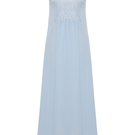 Bocan Couture Clariss long cotton voile nightgown with off-white lace accents, flowing and comfortable for sleepwear.