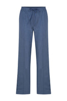 Blue ColoReve sweat pants with elastic waistband and relaxed fit, shown on a model. Comfortable casual pants for everyday wear.