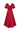 LIMA RED V-NECK PRINCESS MIDI DRESS - CULT MIA