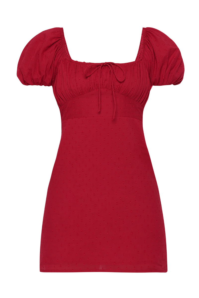 DOMINICA MINI DRESS IN CHERRY - CULT MIA