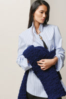 Lecia pinstripe gathered-cuff shirt featuring a classic design with gathered cuffs and a tailored fit, shown in the image.