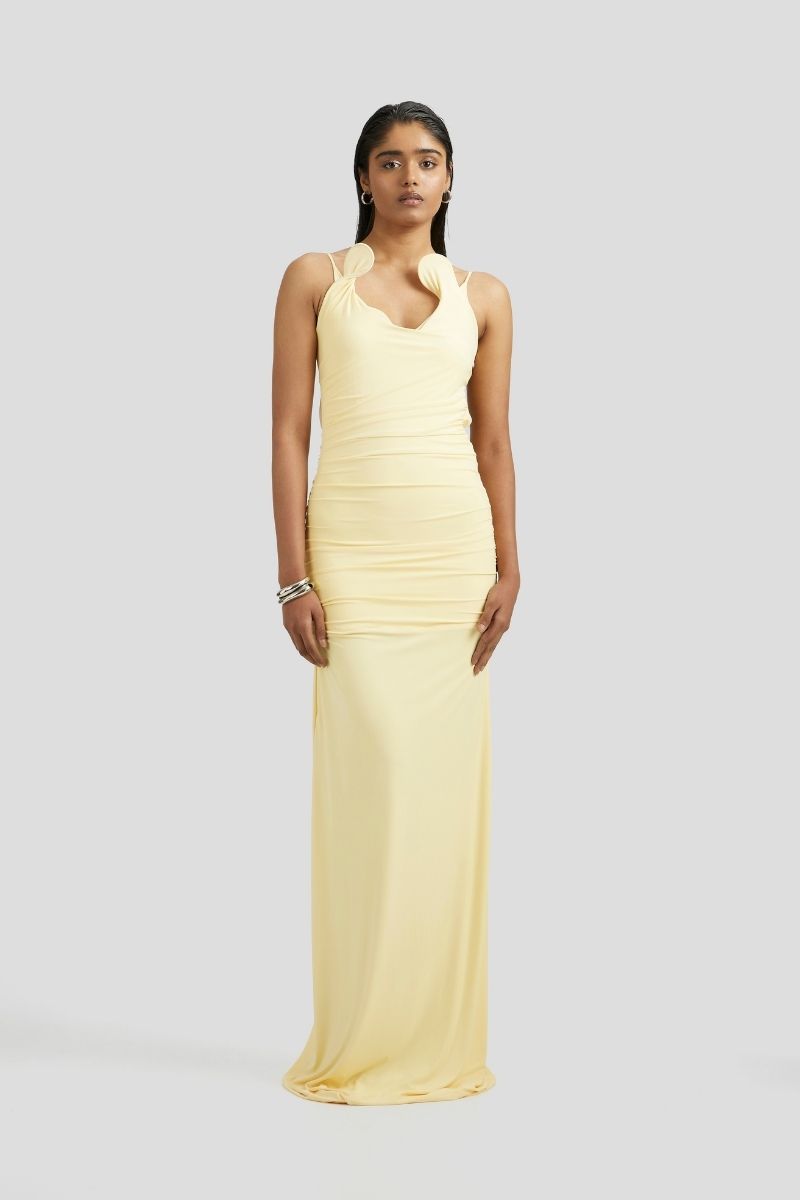 ESTELLE MAXI DRESS IN BUTTER YELLOW - CULT MIA
