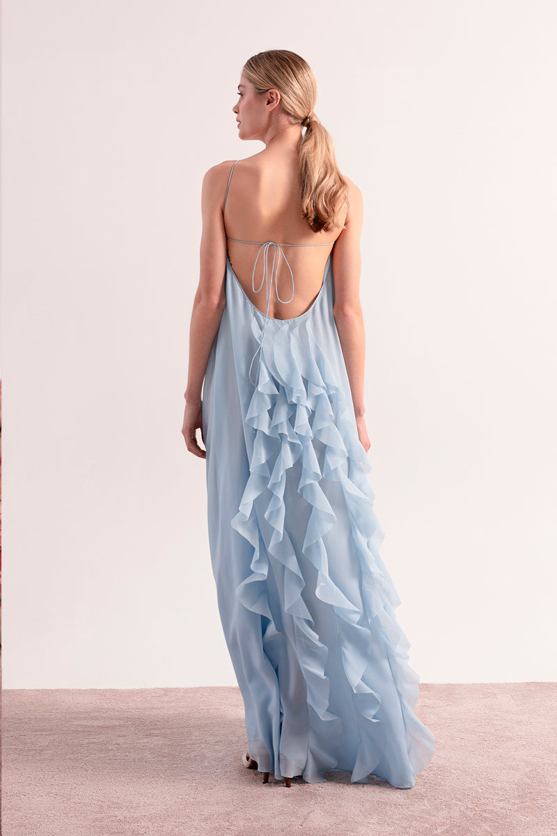 AQUA DRESS IN SKY BLUE - CULT MIA