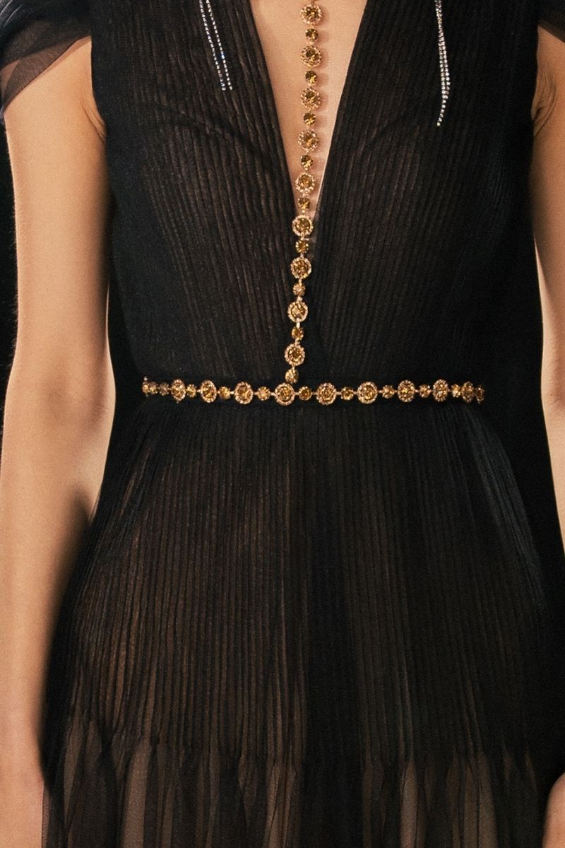BLACK PLEATED PUFFY SLEEVED MESH MAXI DRESS - CULT MIA