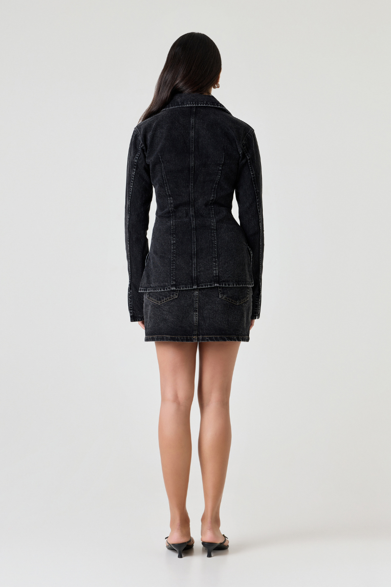 DALIA TOP IN DARK DENIM - CULT MIA